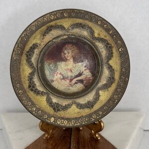 Antique Embossed Metal Meltis Limit Chocolate Tin Bedford, England